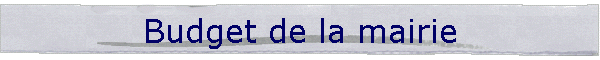 Budget de la mairie